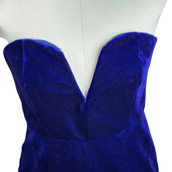 Superdown Tana‎ Strapless Velvet Mini Dress Women's Medium Indigo - Picture 5 of 13